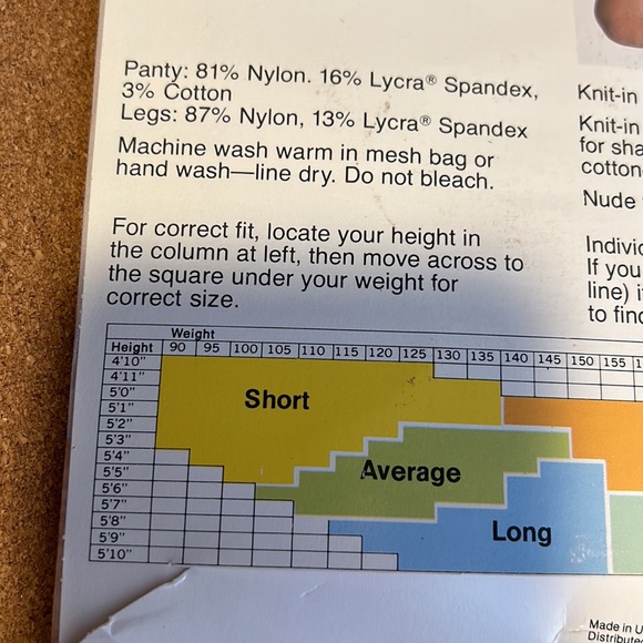 Vintage Sheer Control Top Pantyhose size long bone 81 shiny size M - Picture 11 of 17